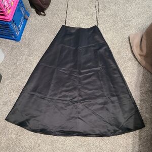 VTG Jody California Black Satin A Line Maxi Skirt Made In USA Size 9/10